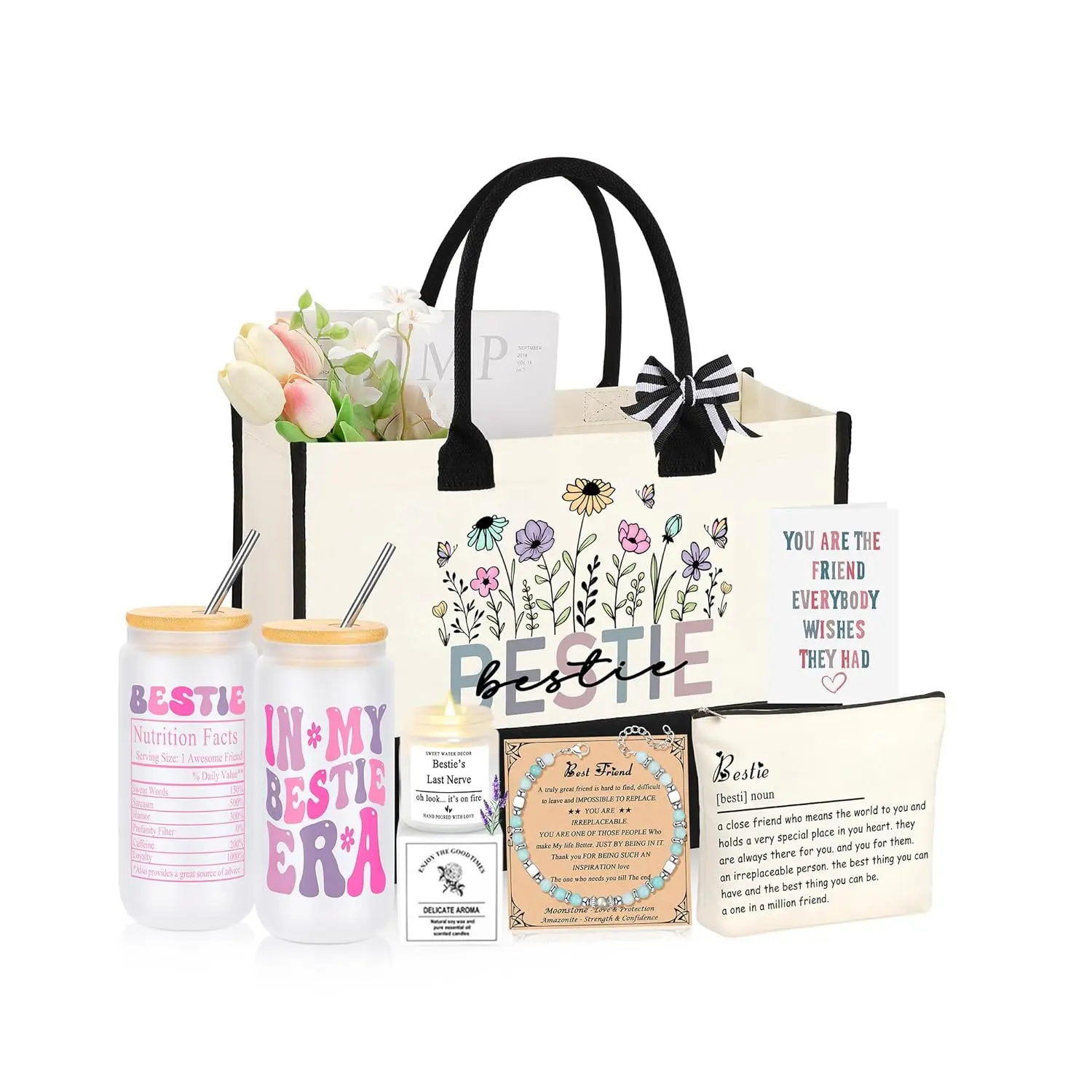 6-Piece Friendship Gift Basket for Women, Ideal for Best Friend/BFF Birthday, Valentine’s & Festive Gifting (Home & Party Supplies)