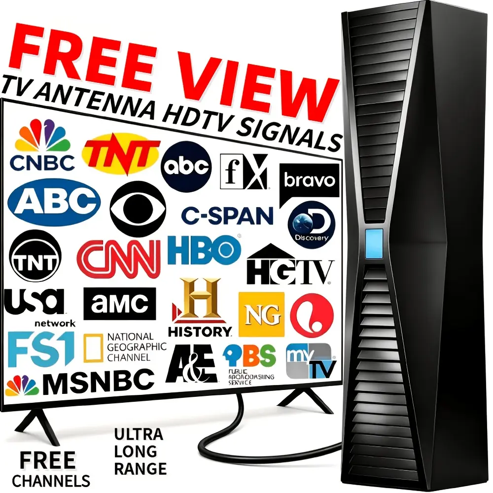 2026 Upgraded AI for smart TV Antenna Compatible for Indoor/ Use with Amplifier & Signal Booster, 4K/1080P HD Digital Tuner, Range Extender Suitable for Smart Tvs, Amplifier Voltage Below 36 for Theater And Streaming Devices