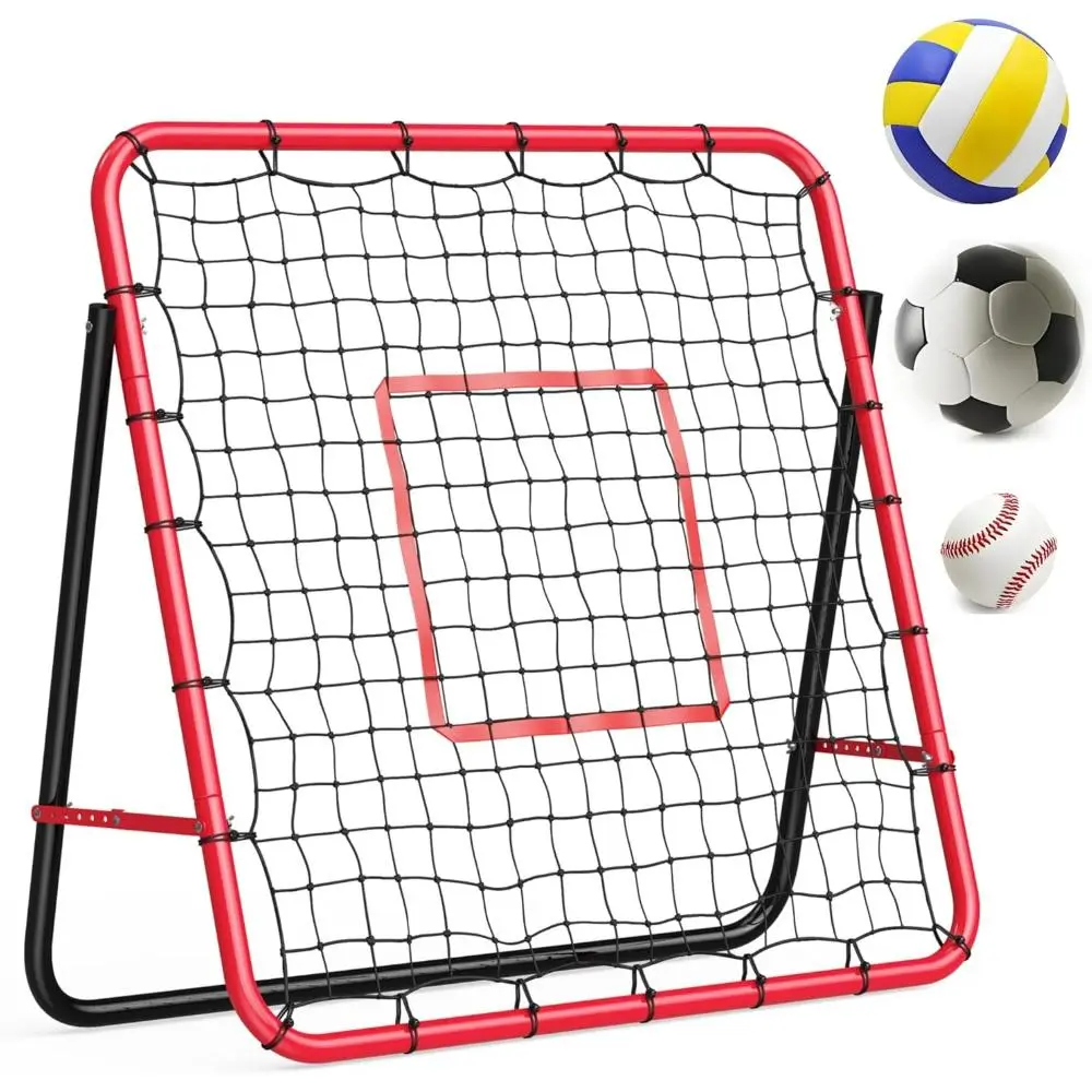 4x4FT Adjustable Sport Rebounder Net for Soccer, Baseball & Volleyball - Multi-Angle Backyard Practice Net