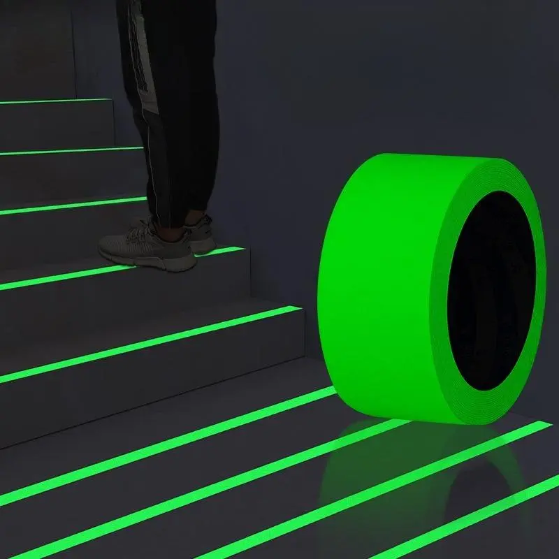 Glow in the Dark Tape Roll, Durable Self-Adhesive Fluorescent Strip that Absorbs Light for a Bright Luminous Effect, for Home Safety on Stairs and Versatile Decorative Use, Decoration, Safety Markings, Durable Material, Light-Absorbent