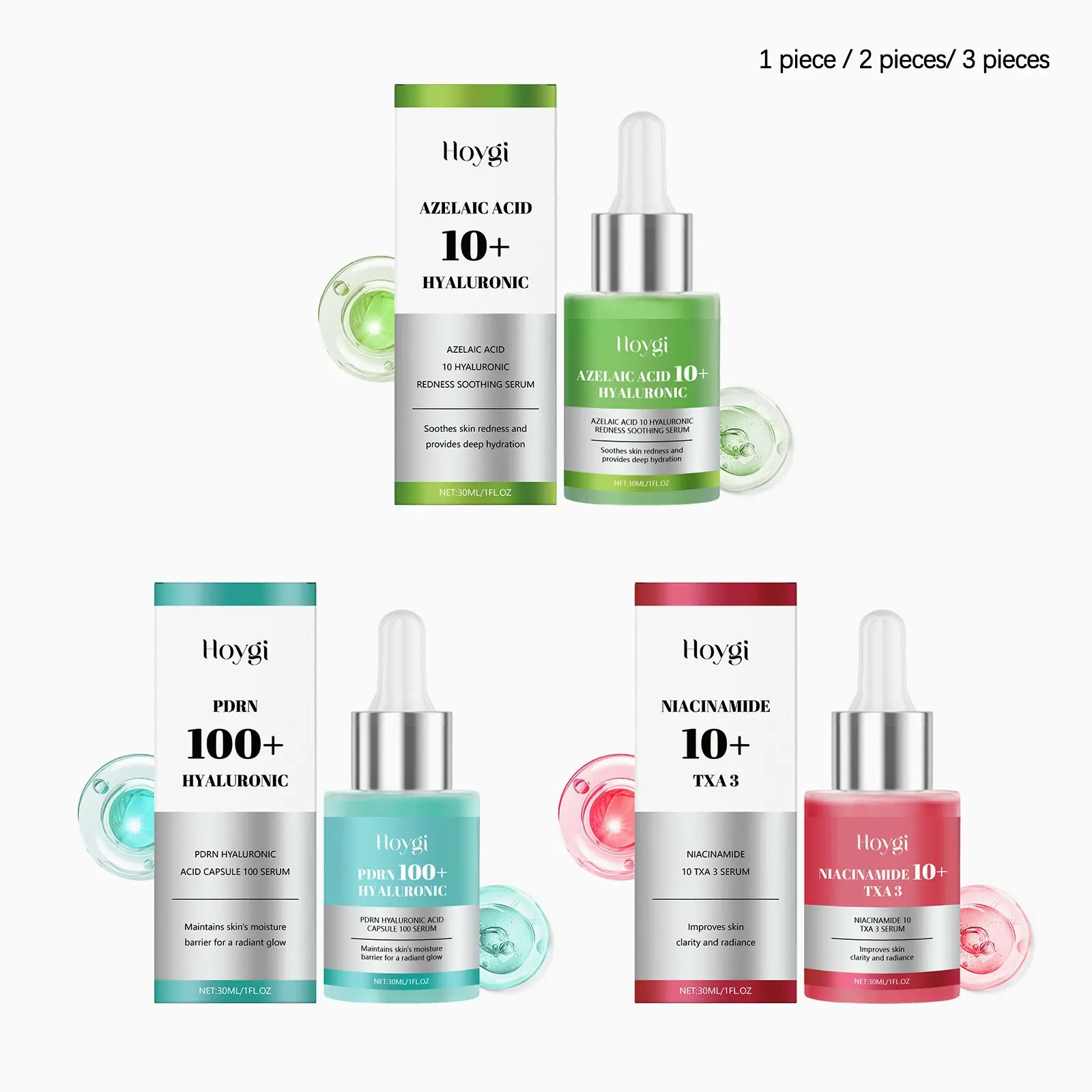 Hyaluronic Acid Essence Series (30ML/30ML*2/30ML*3), Gentle Care, Hydrating, Smooth, Firming, Brightening, Daily Skin Care