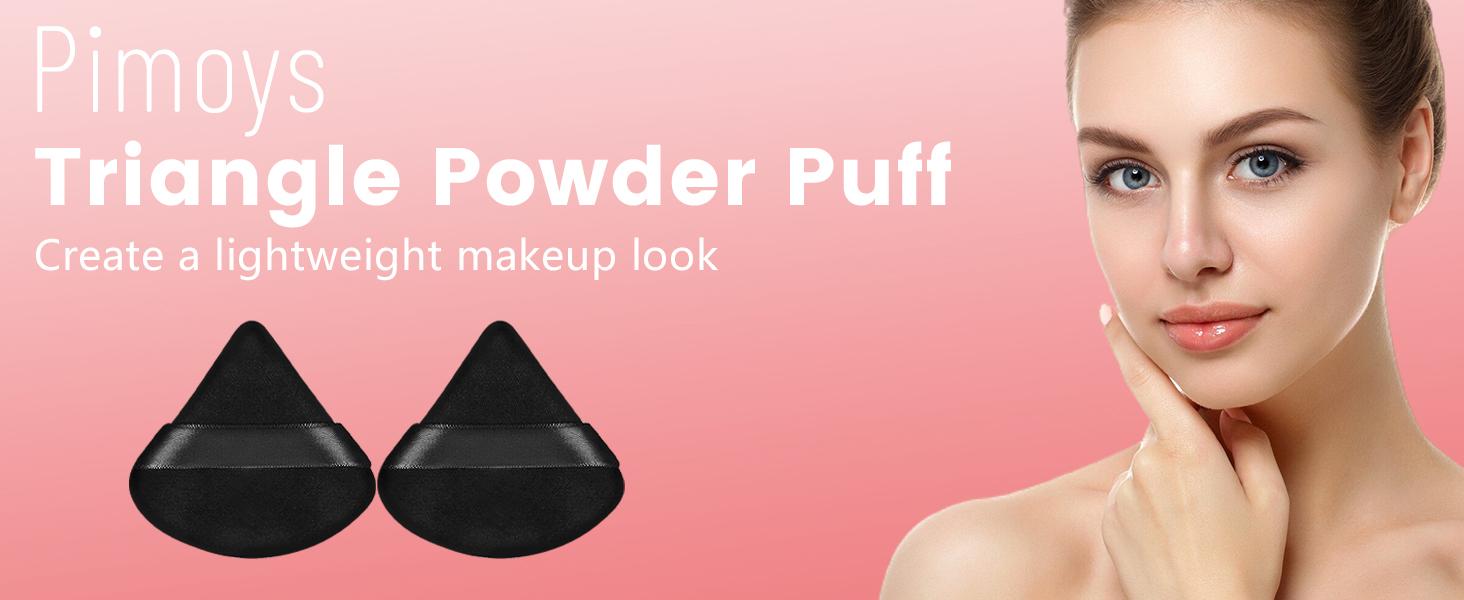 6 Pcs Powder Puff, Face Soft Triangle Makeup Puff Velour Makeup Sponge for Loose Powder (Black)