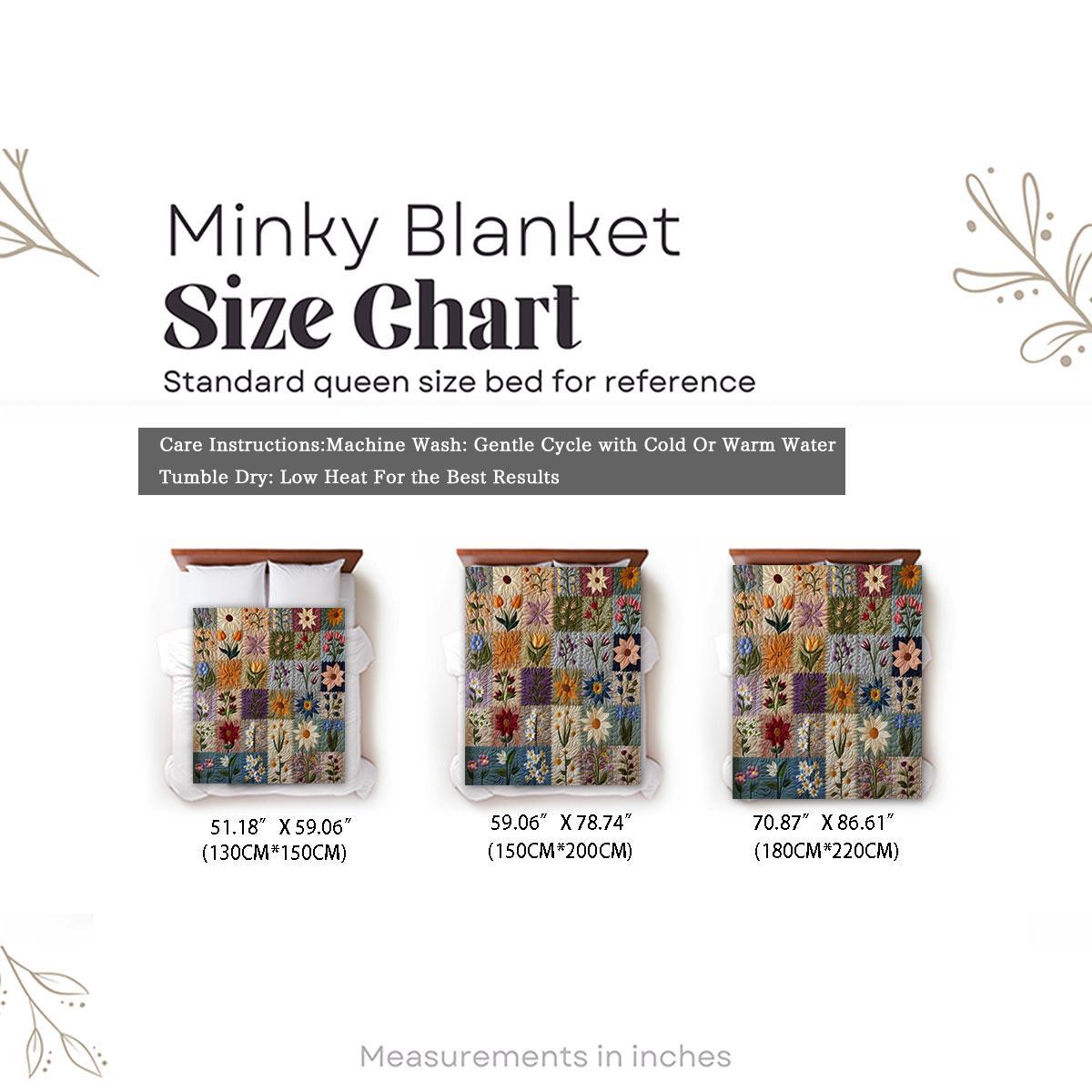 Floral Pattern Patchwork Quilted Throw Blanket, Floral Print Blanket, Soft Comfortable Warm Napping Blanket, Soft Cozy Blanket, Cool Bedroom Bedding Blankets for Home Office Travel Dormitory