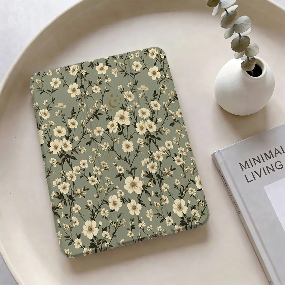 Small wildflower pattern iPad protective case, suitable for iPad A16 11 in 2025 and iPad 10th generation 10.9 in 2022 iPad mini6, ultra-thin foldable stand tablet cover, TPU back protection, auto sleep/wake function Casing Casing