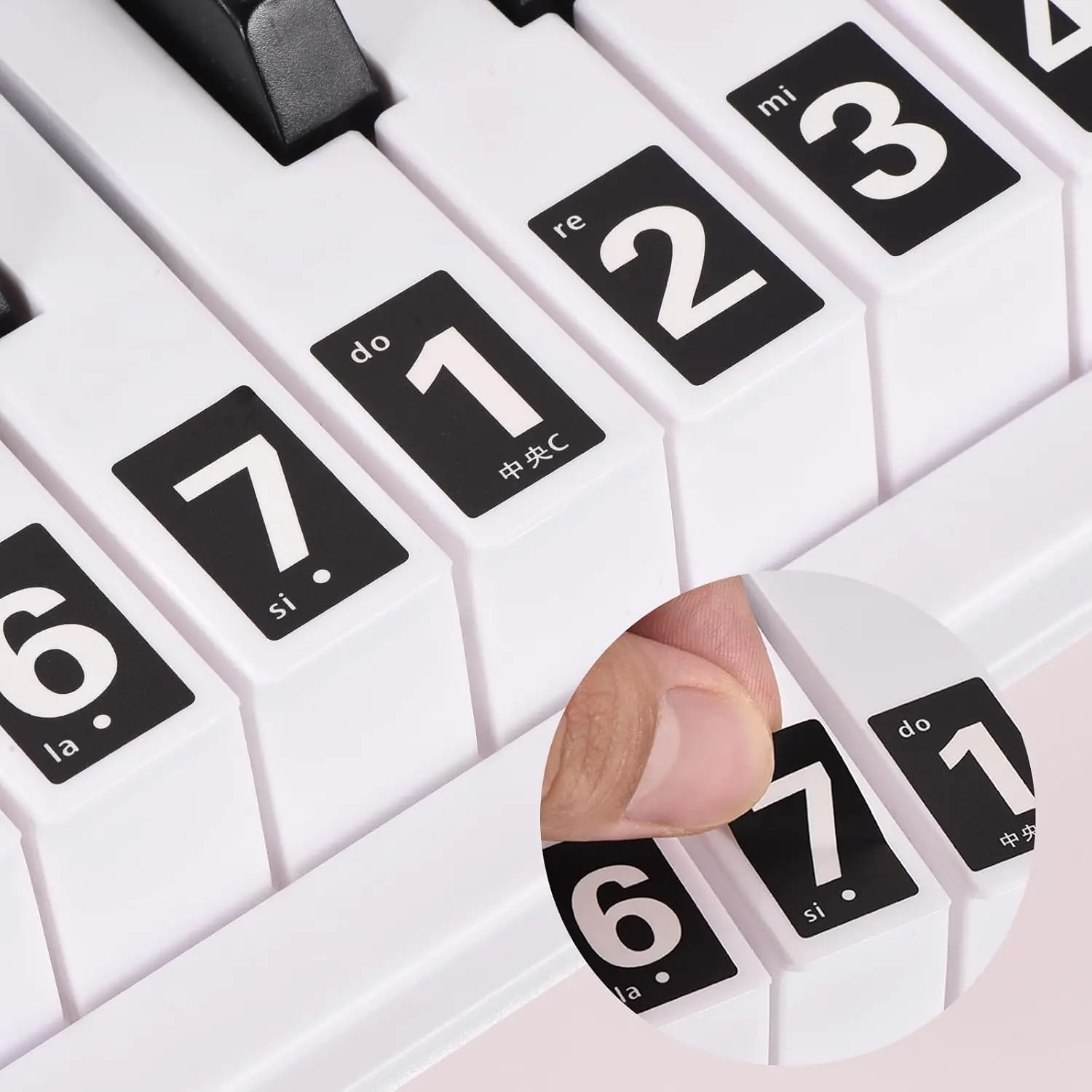 Keyboard Stickers, Pre-Cut Piano Key Labels for 88/61/54 Keys, Multicolor Self-Adhesive Removable Tool for Beginners Learning Piano