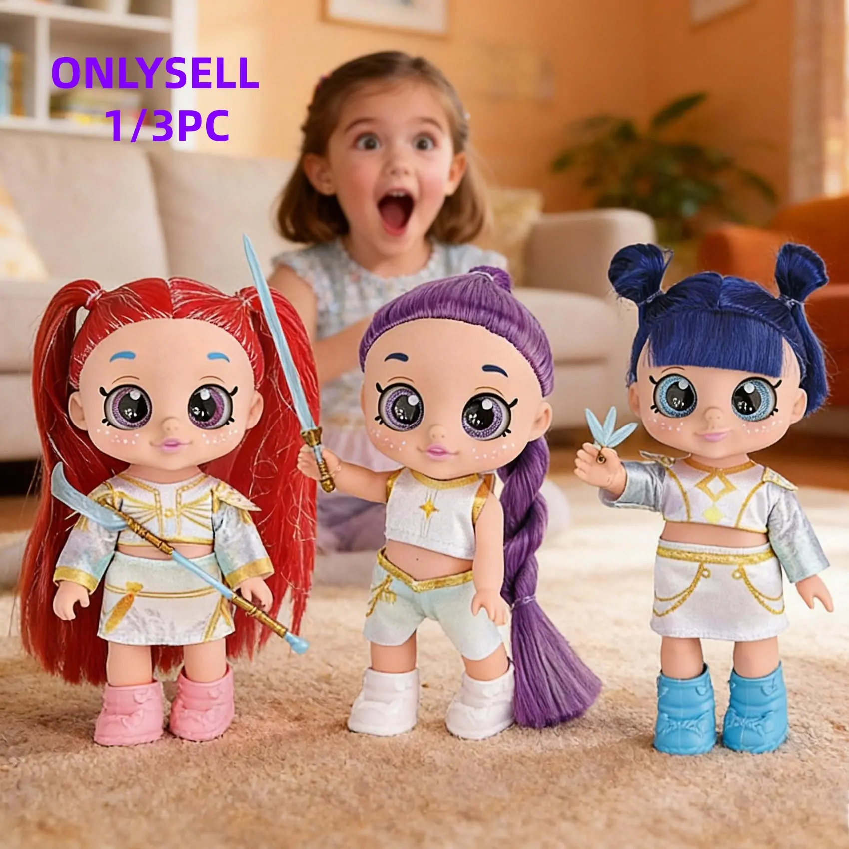 Platinum Edition Kpop Idol Girl Group Dolls, Rumi Mira Zoey Anime Action Figures, 5D Glitter Eyes, Jointed, Articulated Figures, Fan Collectibles, Kids Gifts, 7/10/13 Inch