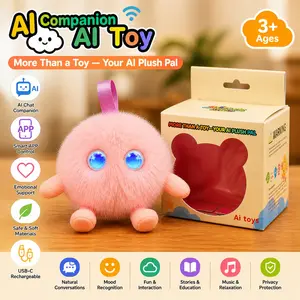 Interactive AI Plush Toy, Smart Talking Companion for Kids, Voice Chat Plush Robot with APP Control, Storytelling Music Educational Toy, Rechargeable Learning Buddy, Birthday Christmas Gift for Boys Girls Age 3+