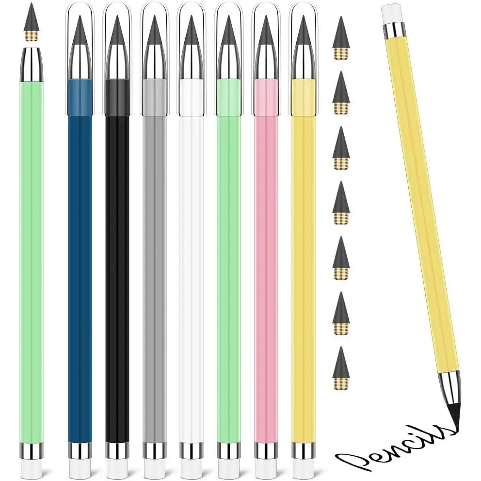 Infinity Pencil, 7 count Everlasting Pencil with Eraser | Including 7 Replaceable Nibs,  Everlasting pencil Magic Pencils for Writing Art Sketch Painting Tool
