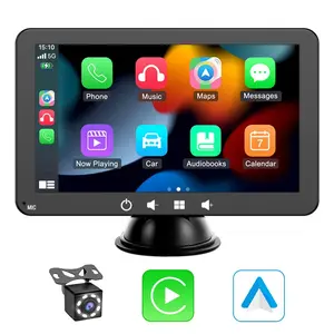 Venbes 7-Inch Car Multimedia Player, Car Screen Display, Wireless Carplay Android Auto, Touchscreen, Optional Rear Camera, Fm BT Aux, Universal Type