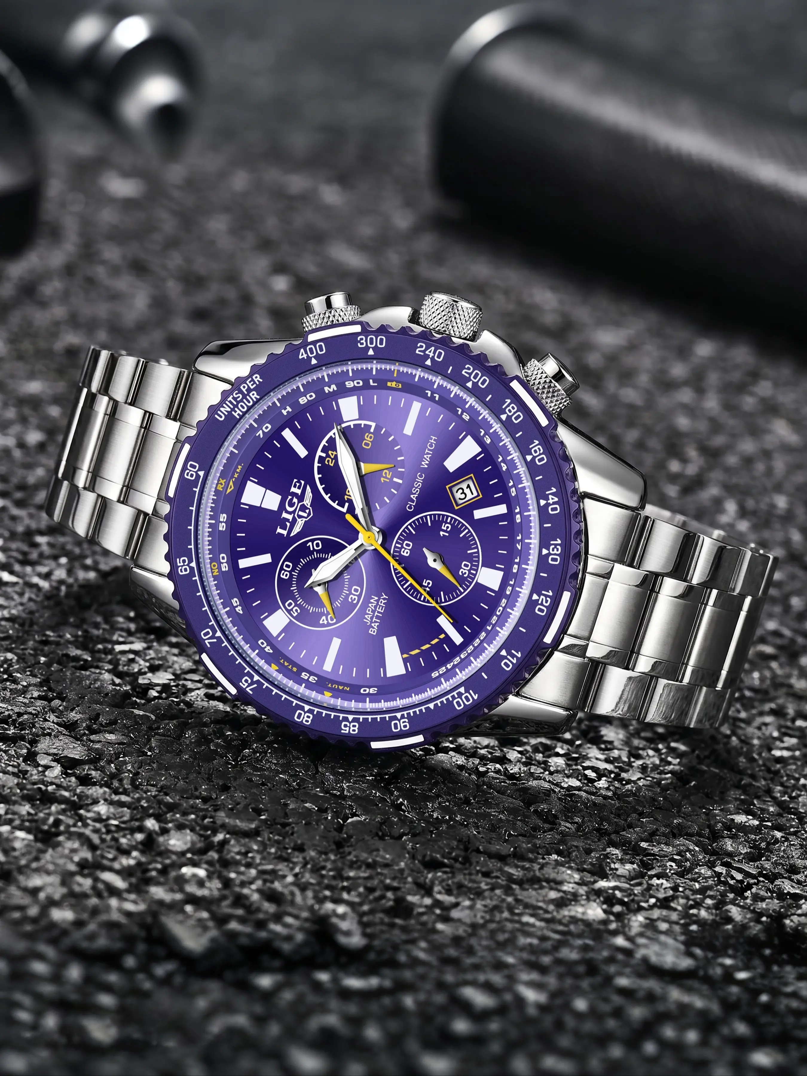 Luxury Waterproof Men's Watch, Elegant Business Casual Quartz Watch, Quartz Analog Wristwatch, Stainless Steel Buckle Strap, Fashion Accessory, Multiple Colors Available