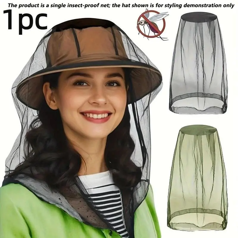 Heavy duty insect proof net, compatible with hats/heads, suitable for fishing and hunting - prevents West Nile virus and Zika virus - prevents insects, mosquitoes, flies, etc. Easy to clean and maintain - perfect for camping, hiking, Outdoor, etc