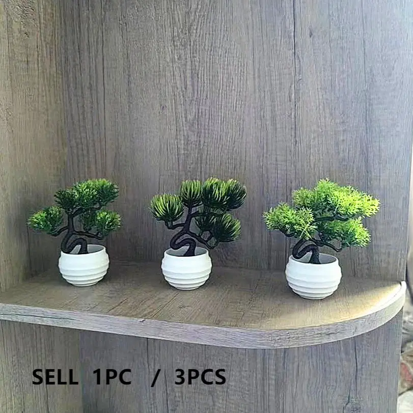 Artificial Potted Flower, 3 Counts/set Faux Flower Pot, Decorative Flower Pot for Home Office Desktop, Indoor and Outdoor Decoration, Artificial Plants, Artificial Faux Flowers