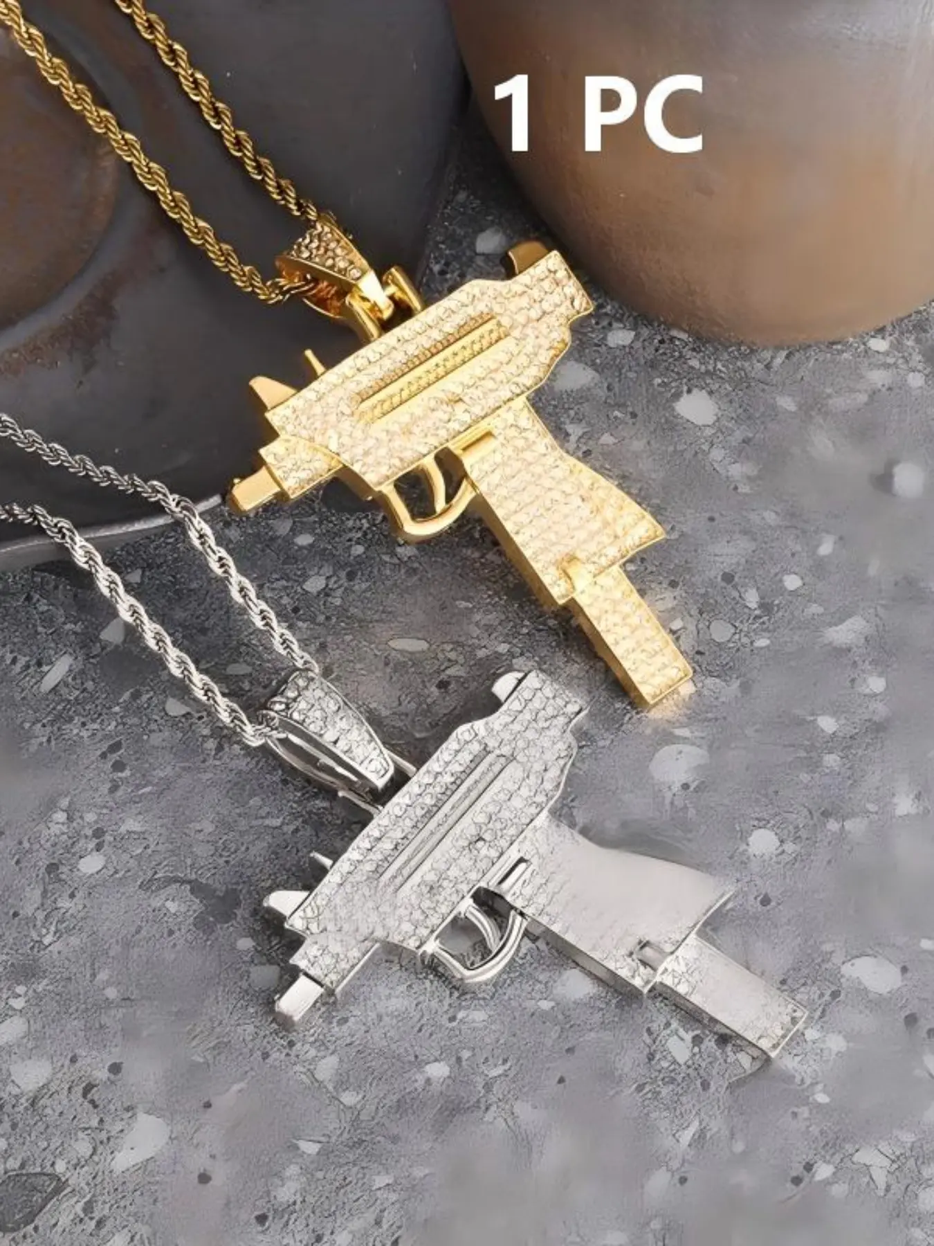 1 Pc Trendy Unisex Zirconia Bullet Pendant Necklace, Hip Hop Fashion Jewelry, Party & Vacation Accessory, Hot Selling Trend Item