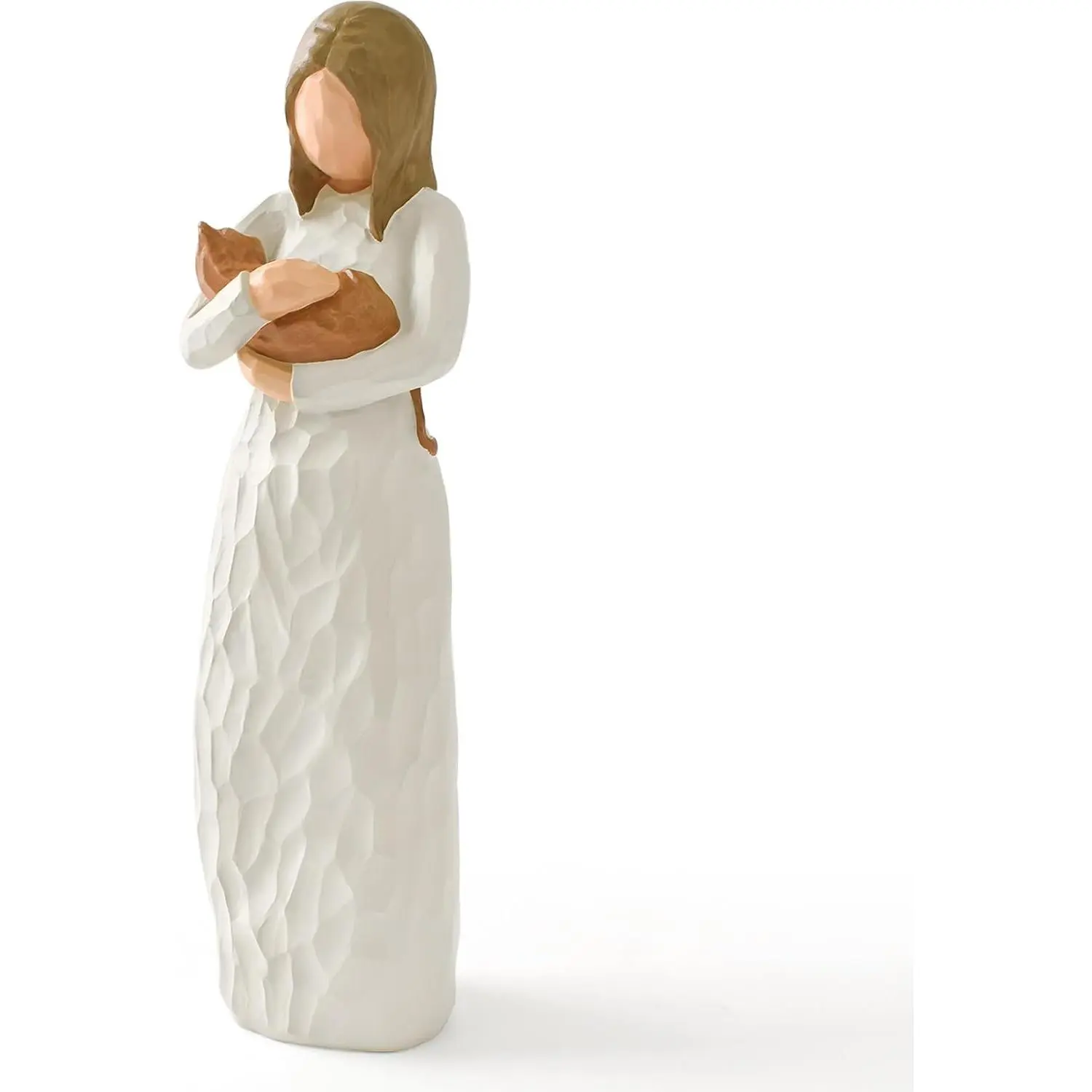 Cat Memorial Gifts, Orange Cat Figurines Loss of Cat Sympathy Gift for Cat Mom, Friendship Guardian Angel Statue Cat Remembrance Gifts for Women Cat Lovers, Dress, Mother