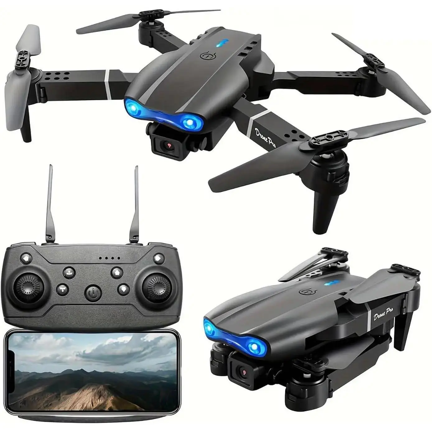 Drone With Camera, Foldable RC Quadcopter Drone,Remote Control Drone Toys For Beginners Men's Gifts Indoor And Outdoor Affordable UAV Christmas Halloween Thanksgiving Gifts Folding