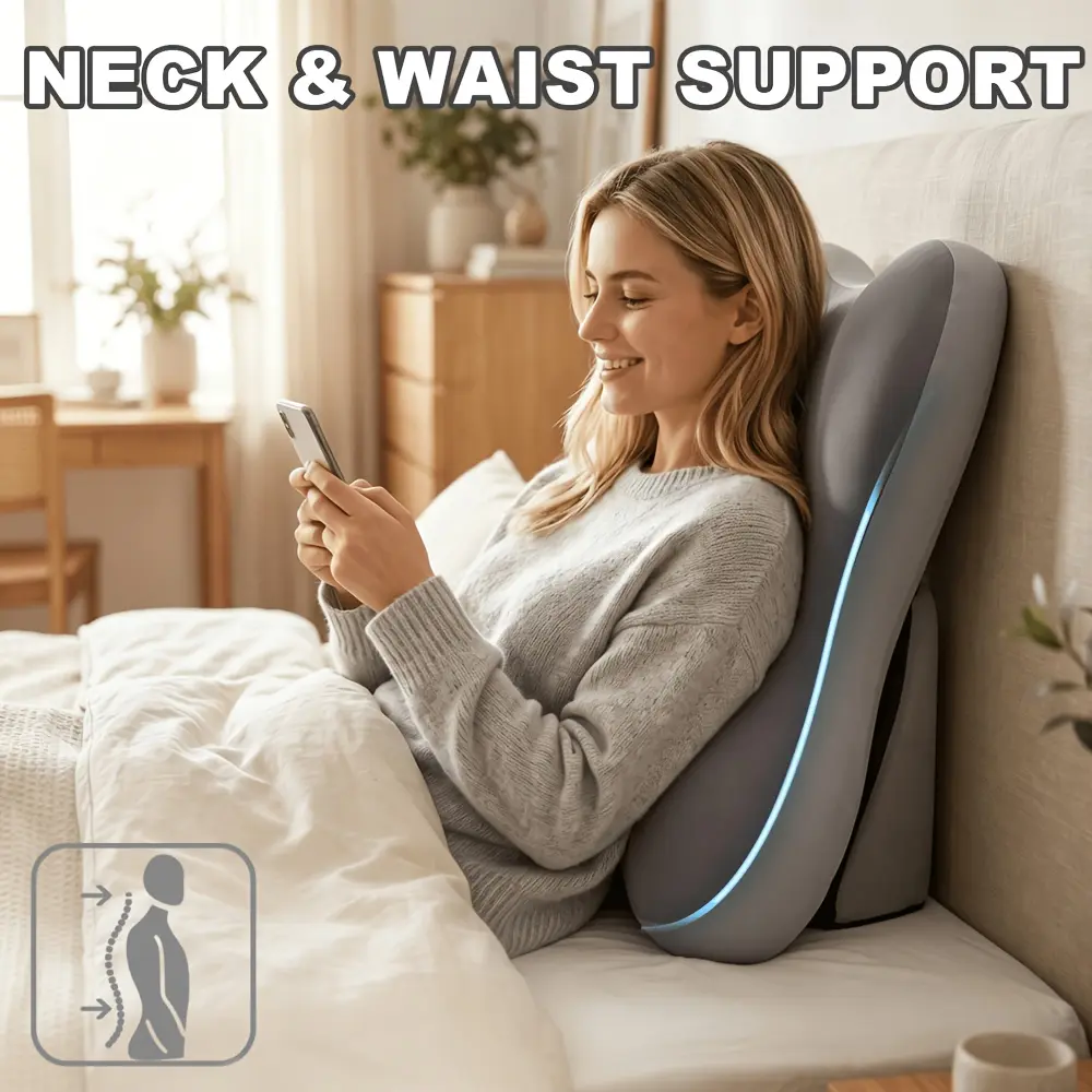 2-piece adjustable bed backrest pillow, ergonomic memory cotton mattress with leg lift wedge design and inclined support, suitable for graded bed wedge pillows in back, reading and other scenarios