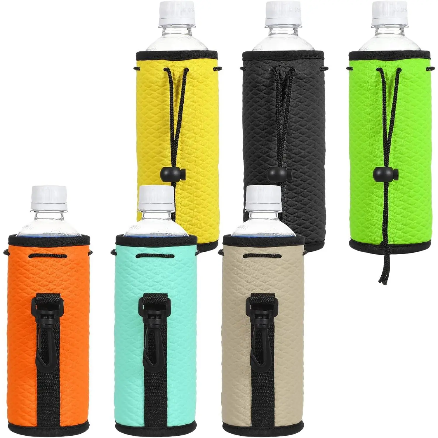 6Pcs Water Bottle Sleeves, Neoprene Water Bottle Sleeve Insulator for 16-18oz Bottles, Cooler Sleeve for Cold Drinks, Hiking, Travel
