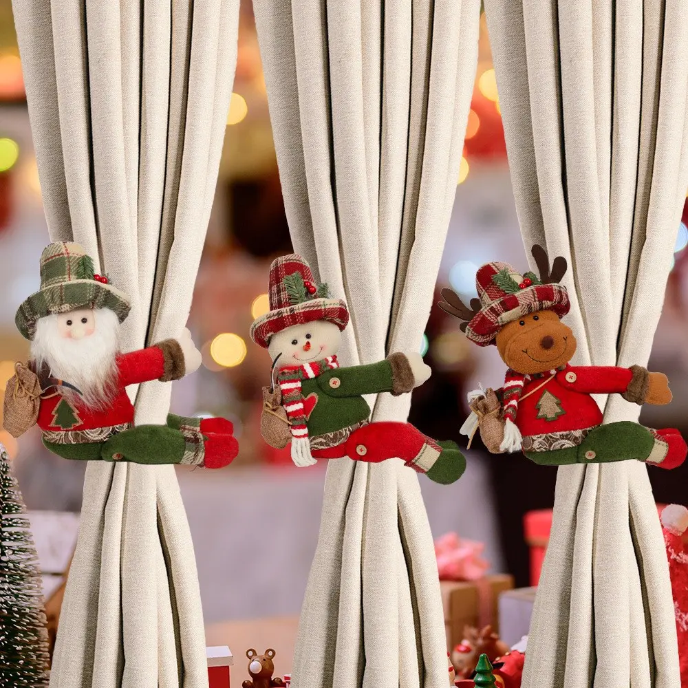 Christmas Tree Decoration, Cute Snowman Plush Hugger, Fun Dwarf Santa Plush, Christmas Bottle Curtain Ornament, Holiday Decorations