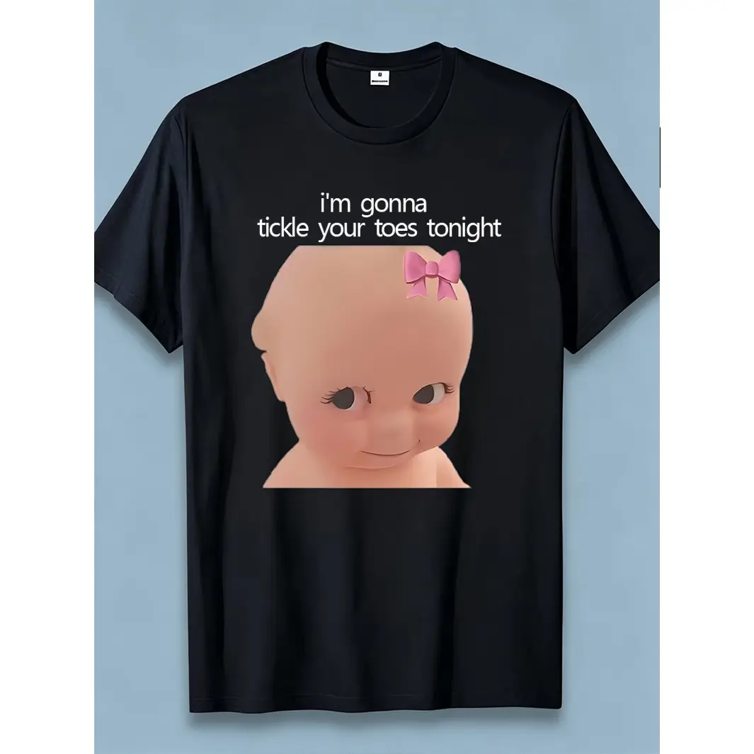 Cotton Short Sleeve T Shirt Cute Funny Baby Print Casual Summer Tops For Women Soft Comfortable Crew Neck Tee For Daily Wear Hang Out Streetwear Aesthetic Cute Clothes For Teen Girls