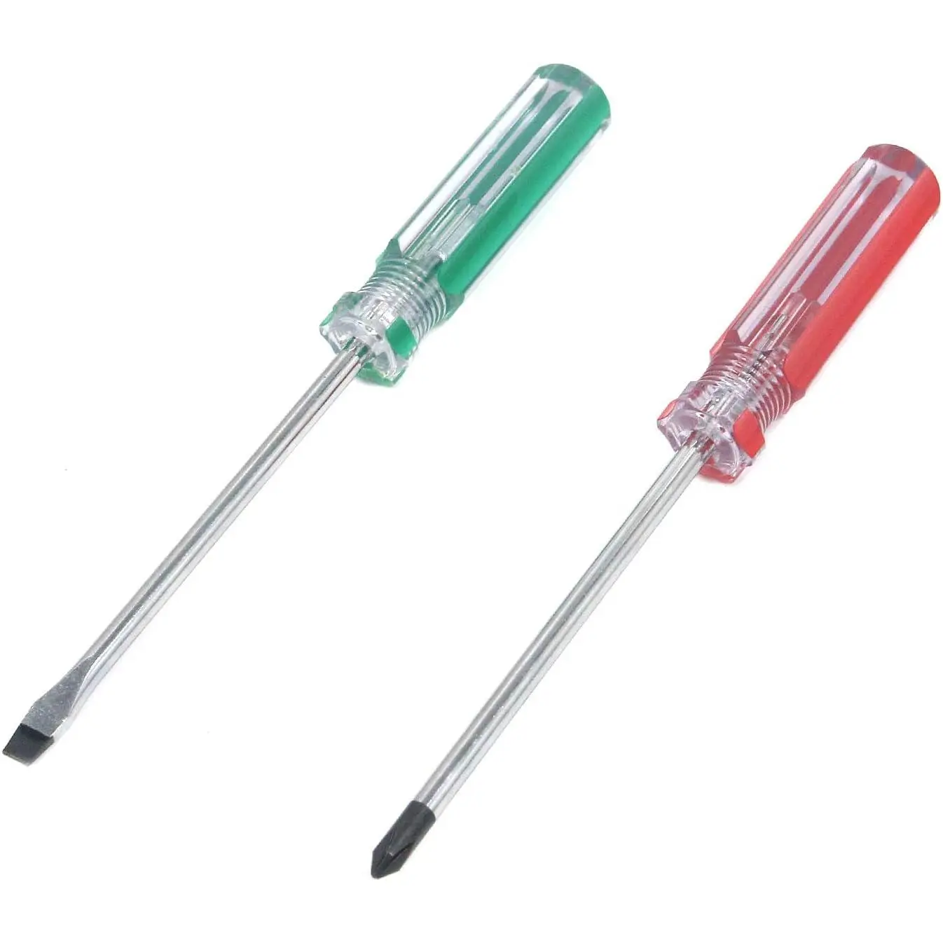 2-Count Screwdriver Set - 5mm Phillips & Flat Tips, 5x100mm 4-Inch Steel Shafts, Molded Grip for Repair Tasks, Craft Projects, Diy Users
