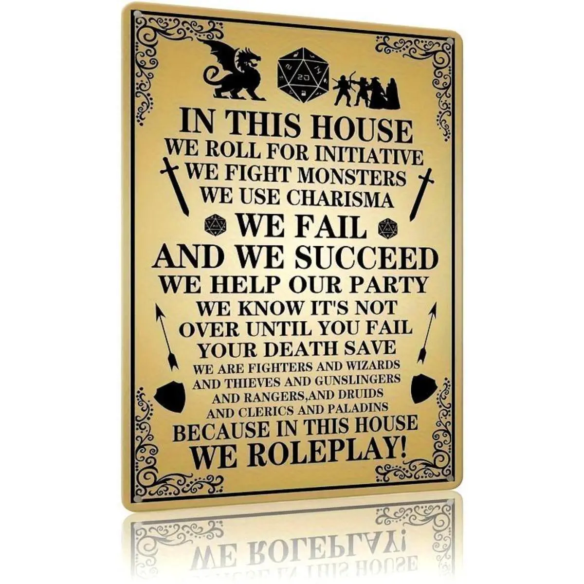 Vintage Metal Sign, Decorative Wall Sign, Dnd Metal Wall Art, Dnd Wall Decor, Dungeons Dragons Wall Art, Wall Art for Home Living Room Bedroom Office