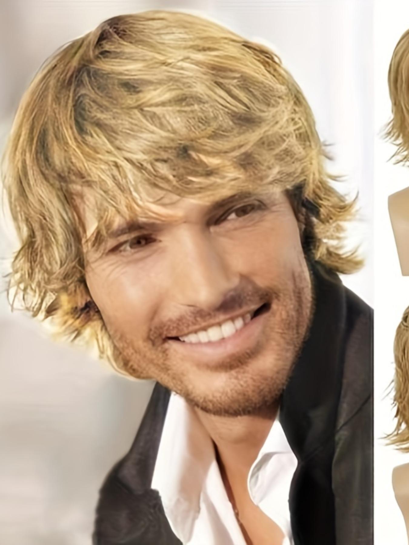 Men's 10inch Short Straight Layered Wig, Fashion Wig, Natural Fluffy Heat Resistant Wigs with Bangs, Synthetic Full Machine Wigs for Party, Daily Hairstyle Ideas