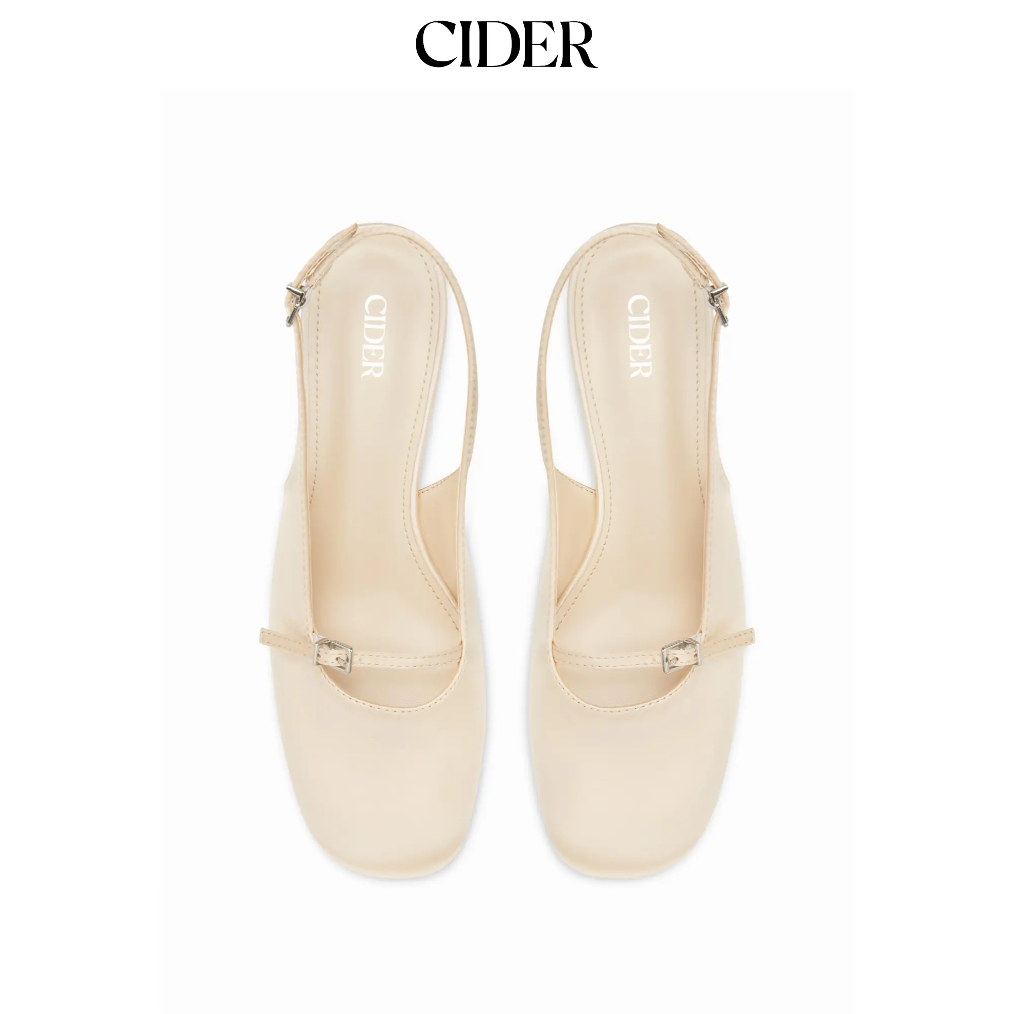 Cider ROUND TOE SLINGBACK CHUNKY HEELS
