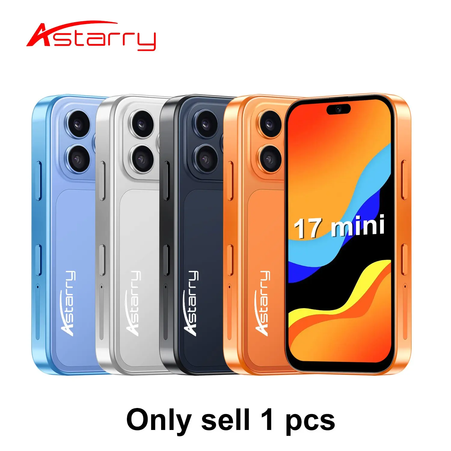 Astarry-Portable Mini 17 Smartphone, 3.75-Inch Screen, 2gb RAM, 16GB Storage, 2500mah Battery, Quad-Core, 3g, Dual Sim, WiFi, Bluetooth-compatible, Flashlight