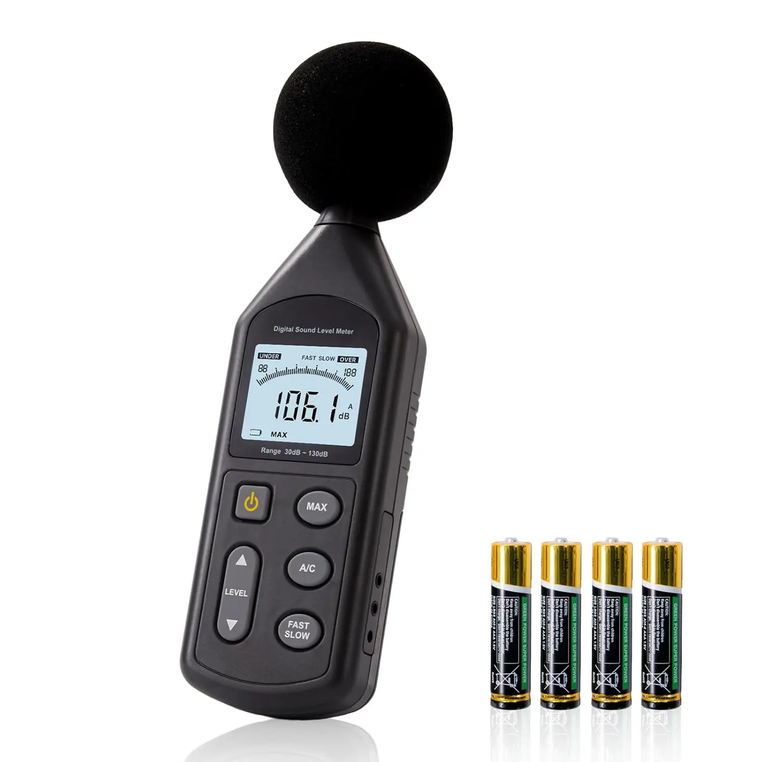 DB-01 Decibel Meter, Professional Sound Decibel Meter with A/C Weighting, Fast/Slow Response, 30-130dB Range,for Home, Office, Factory, Noisy Neighbors
