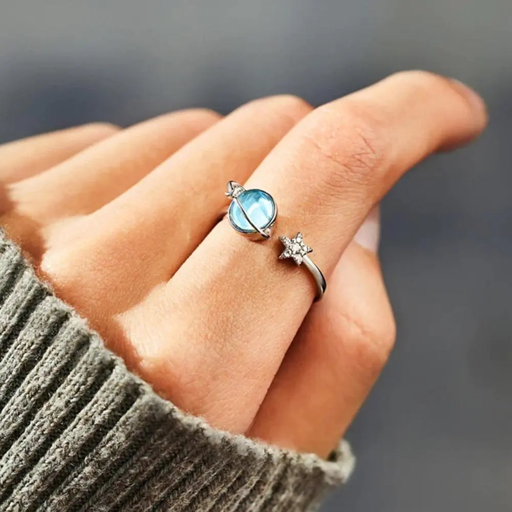 To My Daughter Fidget Ring, 2.2g Star And Moon Rotatable Anxiety Meditation Ring for Women, Witchy Fashion Jewelry, Perfect Holiday Haul Gift for Christmas Birthdays Anniversaries, Fidget Rings, Witchy Jewelry