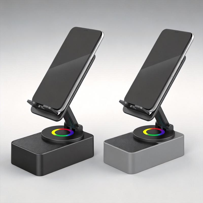 Wireless Bluetooth Audio Speaker with LED Light Phone Bracket Holiday Presents Universal Mobile Stand Mount