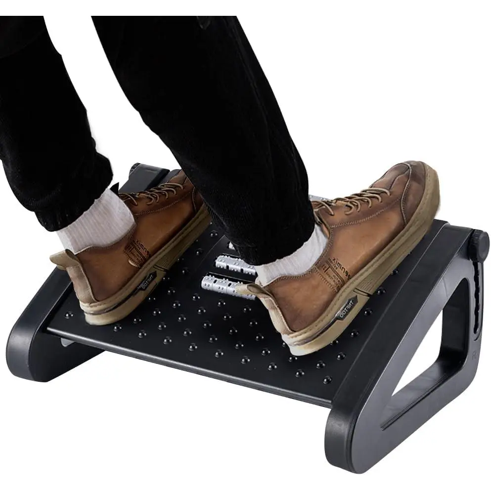 Foot Rest, Six Heights Adjustable Foot Rest Under Desk at Work |  Foot Stool for Under Office Desk, Under Desk Footrest with Foot Massage Roller, Chair Footrest for  Rest - Black