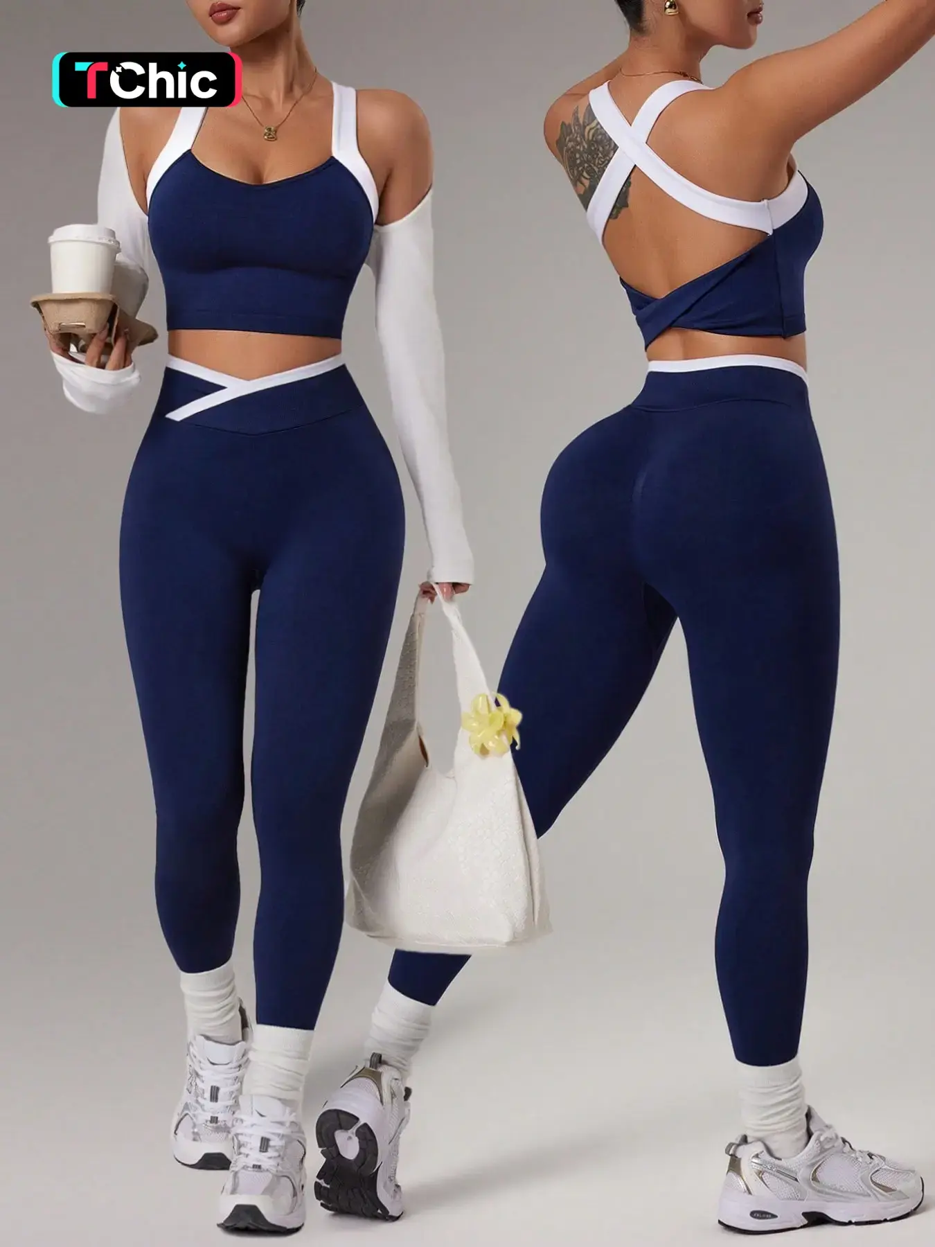 Women's Seamless Sportswear Set, Cross Back Design Bra & High Waist Butt Lifting Tight Pants, Comfortable Breathable Fabric, Summer Outfits for Gym & Workout, Yoga Activewear, Athleisure Activewear Clothing, Workout Sets