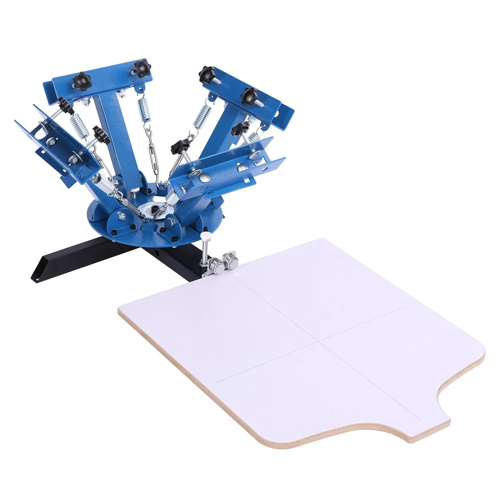 【toolupgrade】VEVOR S4-1 4-Color 1-Station Silk Screen Printing Machine, 21.3x17.7in Rotating Base, 360-Degree Rotatable, Accurate Positioning, Powder-Coated Carbon Steel, for T-Shirts, Home & Commercial Use