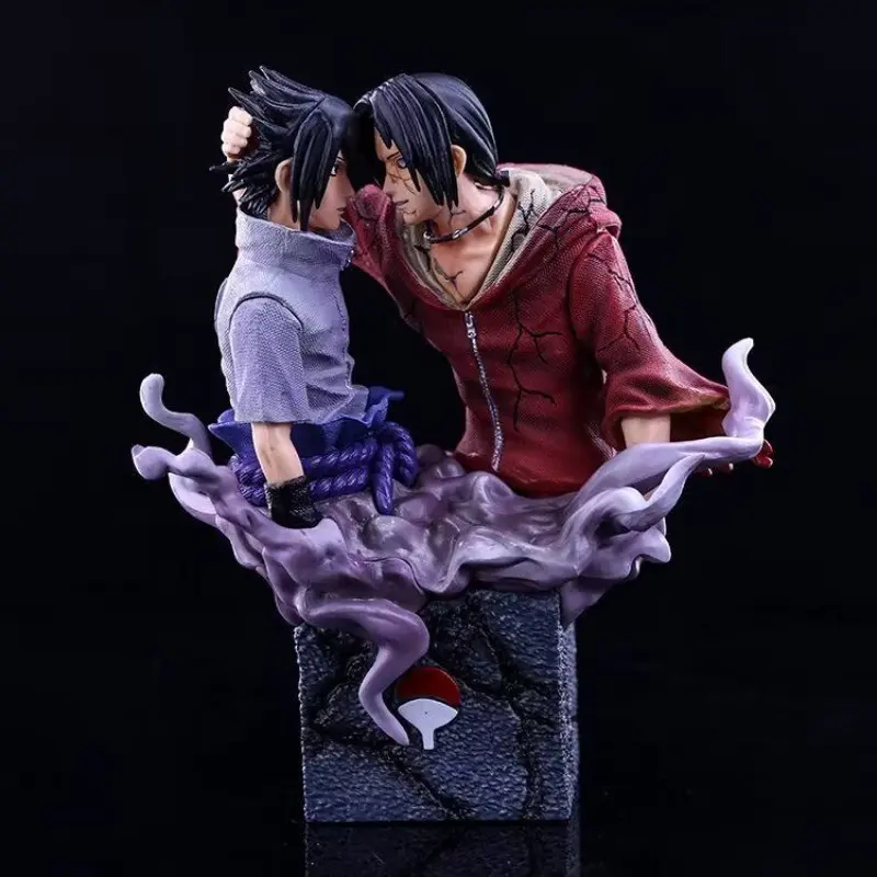 Uchiha Brothers Itachi & Sasuke Bust Figure 17.5cm, Desktop Decorative Model, Perfect Gift for Fans, Anime Collectible Statue