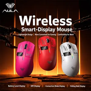 Aula Sc650 Lightweight Gaming Mouse, Wired/wireless Triple Mode, Smart Screen Display, RGB Lights, Low Latency, 6 Dpi Levels, Windows/MAC/iOS Compatible