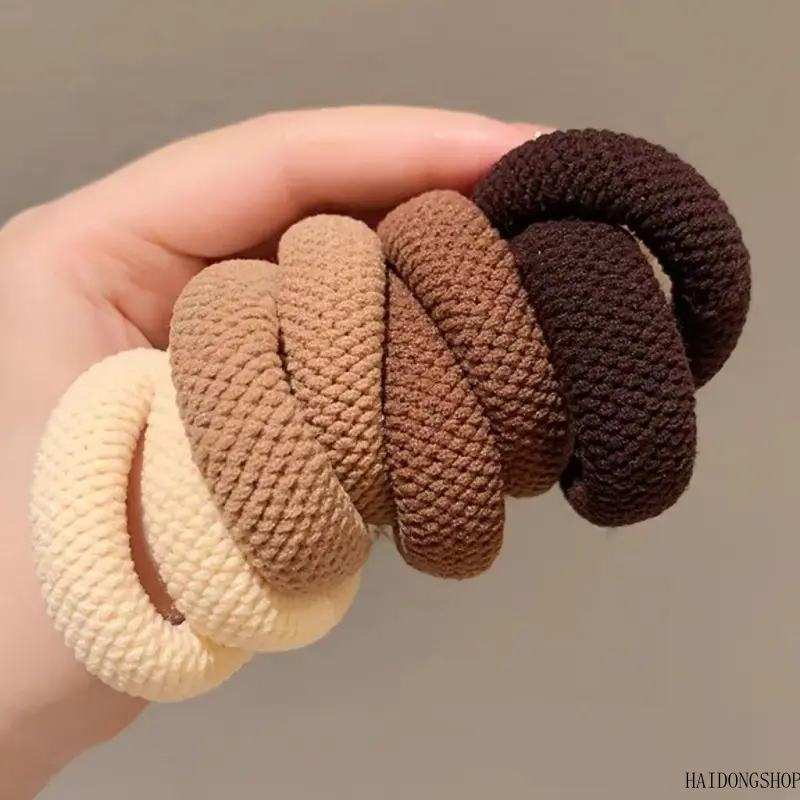Soft Girl Viral Minimal Thickened High Elastic Towel Hair Scrunchies For Women, Heavy-Duty Durable Ponytail Hair Ties, Non-Slip Accessory For Gym School Travel Daily Hairstyle Styling