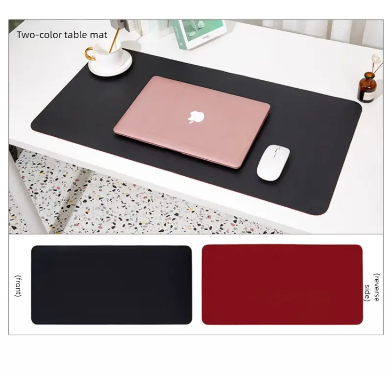 Customized large leather mouse pad and desk mat, wholesale computer desk mat, student desk writing pad, two-tone waterproof