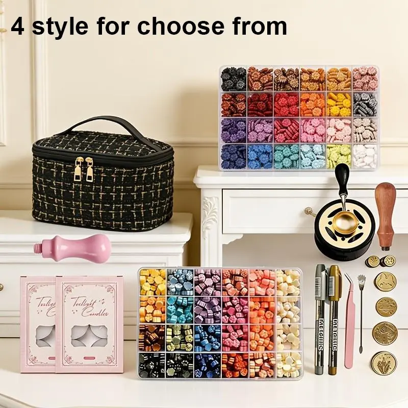 Minimalist Metal Wax Seal Kit, Includes Storage Bag, Mixed Metal Color Sealing Wax Beads, Ideal for Crafts, Wedding Invitations, Scrapbooks