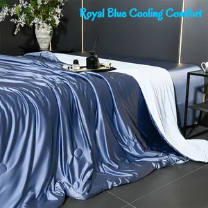 Luxury Liquid Silk Cooling Blanket & Lightweight Summer Comforter | Double-Sided Cold Q-Max 0.35+ Ice Silk Quilt for Hot Sleepers & Night Sweats | Breathable Ultra-Soft Lustrous Bedding