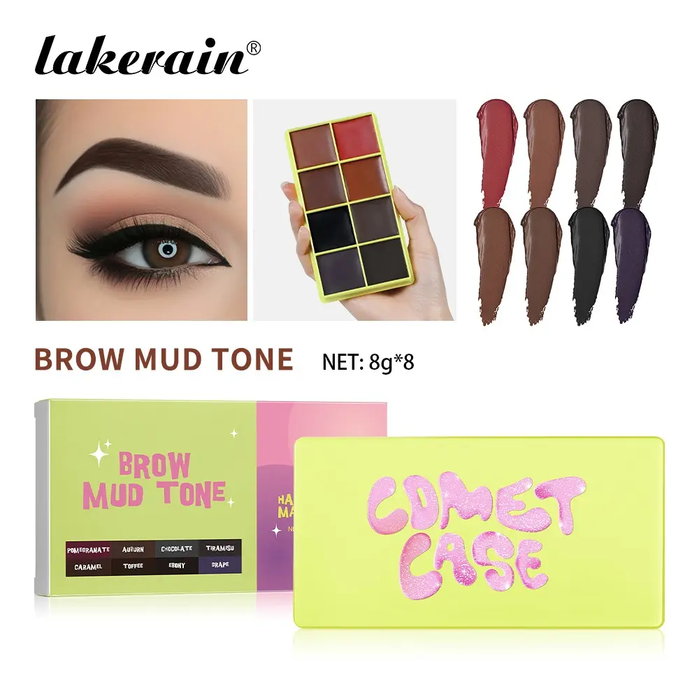 1 Pc 8 Colors Eyebrow Pomade Palette Smooth Matte Texture for Natural Brow Makeup Eyebrow Paste Makeup
