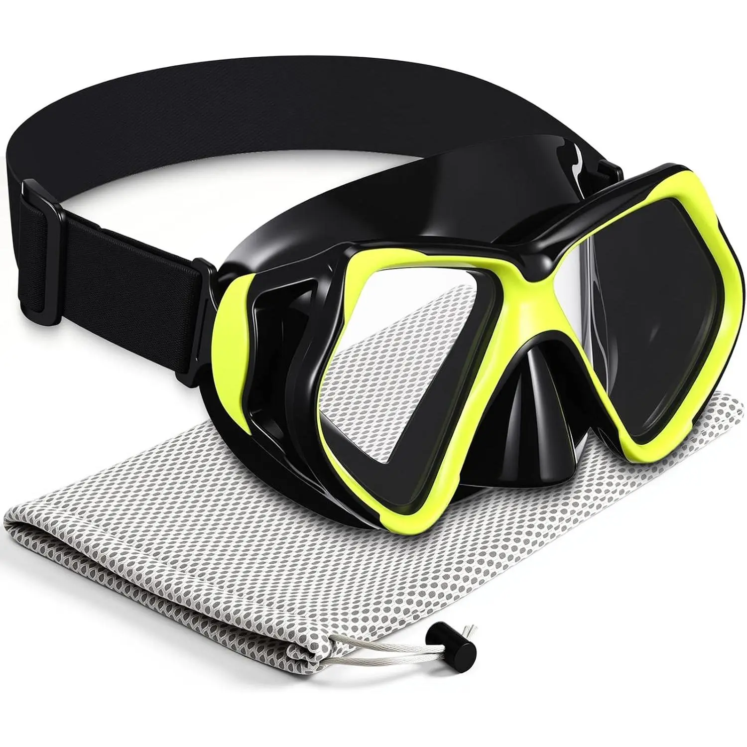 Adult Swim Goggles with Nose Cover Fabric Strap