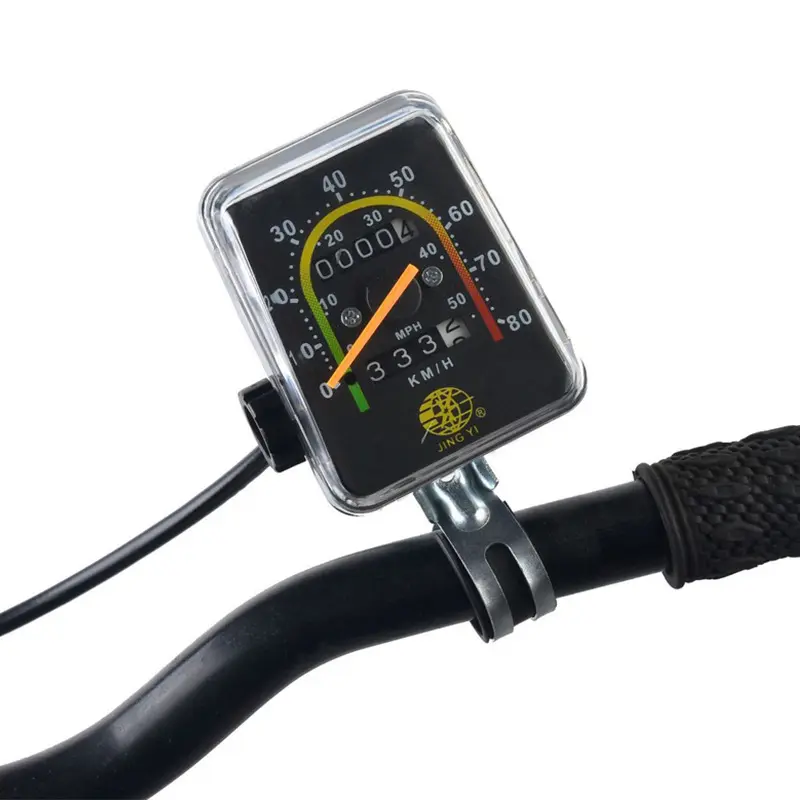 Square-shaped bicycle speedometer, aluminum alloy mechanical odometer, classic vintage mountain bike cycling analog speedometer and stopwatch