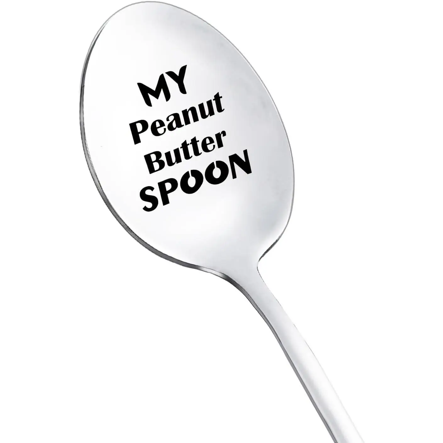 Peanut Butter Spoons  Set - Stainless Steel Spoons for Women, Men, Dad, Wife - Funny PB Lover  for Christmas, Birthday