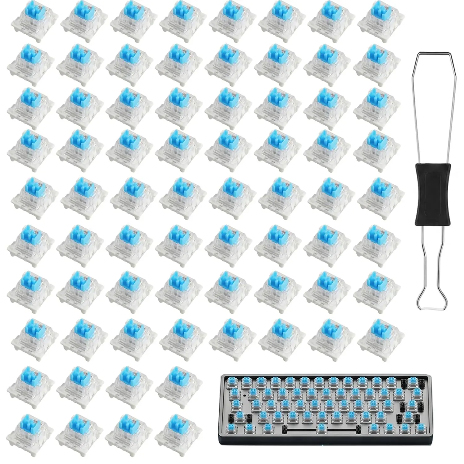 72 count Keyboard Clicker,Mechanical Keyboard Switches with disassembly Tools,3 Pin Clicky Switches,Clickers for  Prints, Keyboard Switches,Keyboard  for Mechanical Gaming Keyboards