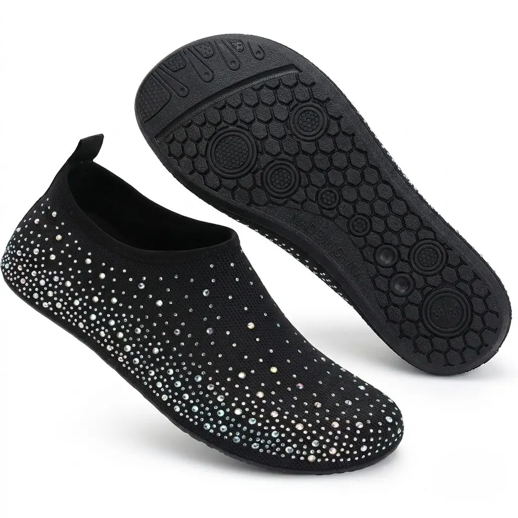 Holafish Women’s Diamond Knit Quick-Dry Barefoot Slip-On Water Shoes for Beach, Pool & Outdoor ActivitiesBack To School