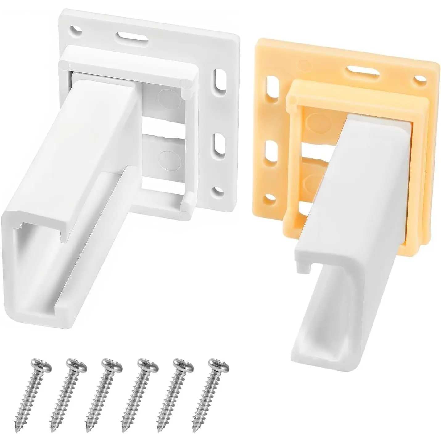 Drawer Slide Socket Set, Rv Drawer Slides, Drawer Track Back Plate, Cabinet Drawer Hardware, Kitchen Drawer Slides Hardware Replacement, Fit for 1 Inch Drawer Slide, C-Shaped(with 6 Screws)