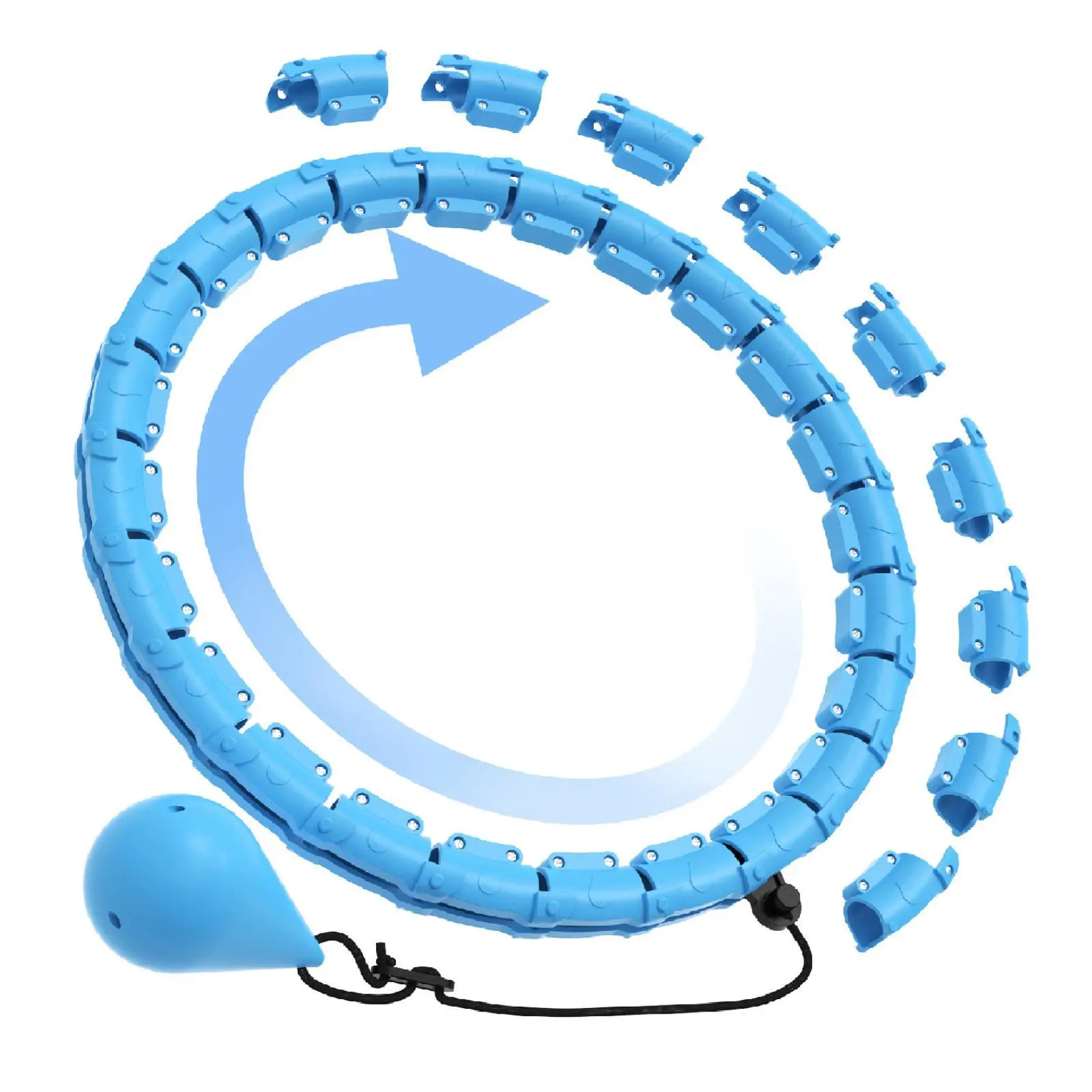 Adjustable Smart Weighted Hula Fit Hoop for Adults, Women’s Weight Losing & Lose Bodyweight Products, 2-in-1 Fitness Ring for Abdomen Workouts, 24 Detachable Knots with 360-Degree Auto-Spinning