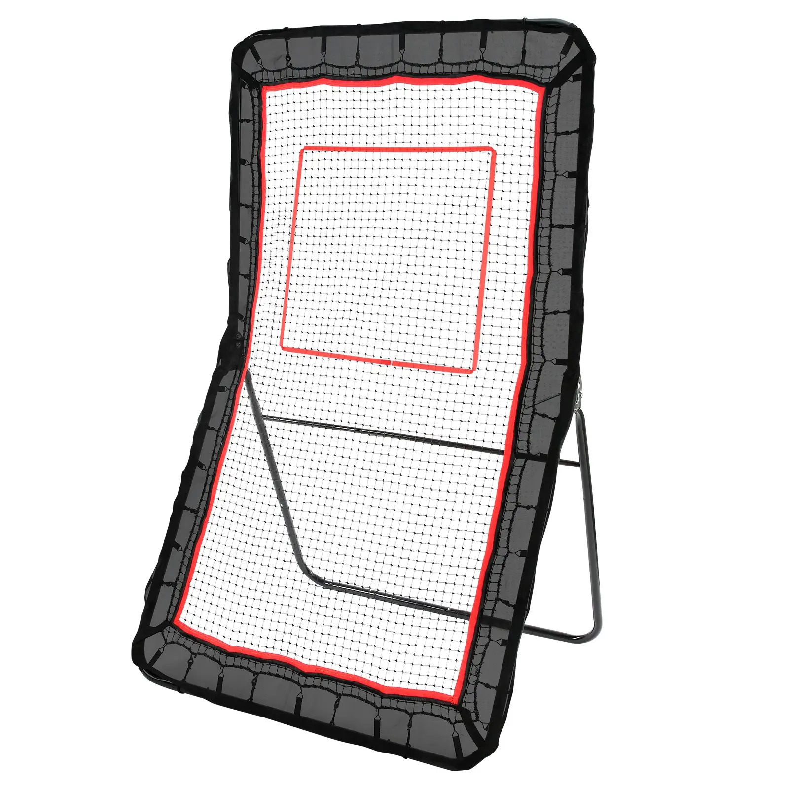 VEVOR Lacrosse Rebounder for Backyard Training, 4x7 Ft Volleyball Bounce Back Net, Pitchback Throwback Baseball Softball Return Screen, Adjustable Angle Shooting Practice Wall with Target
