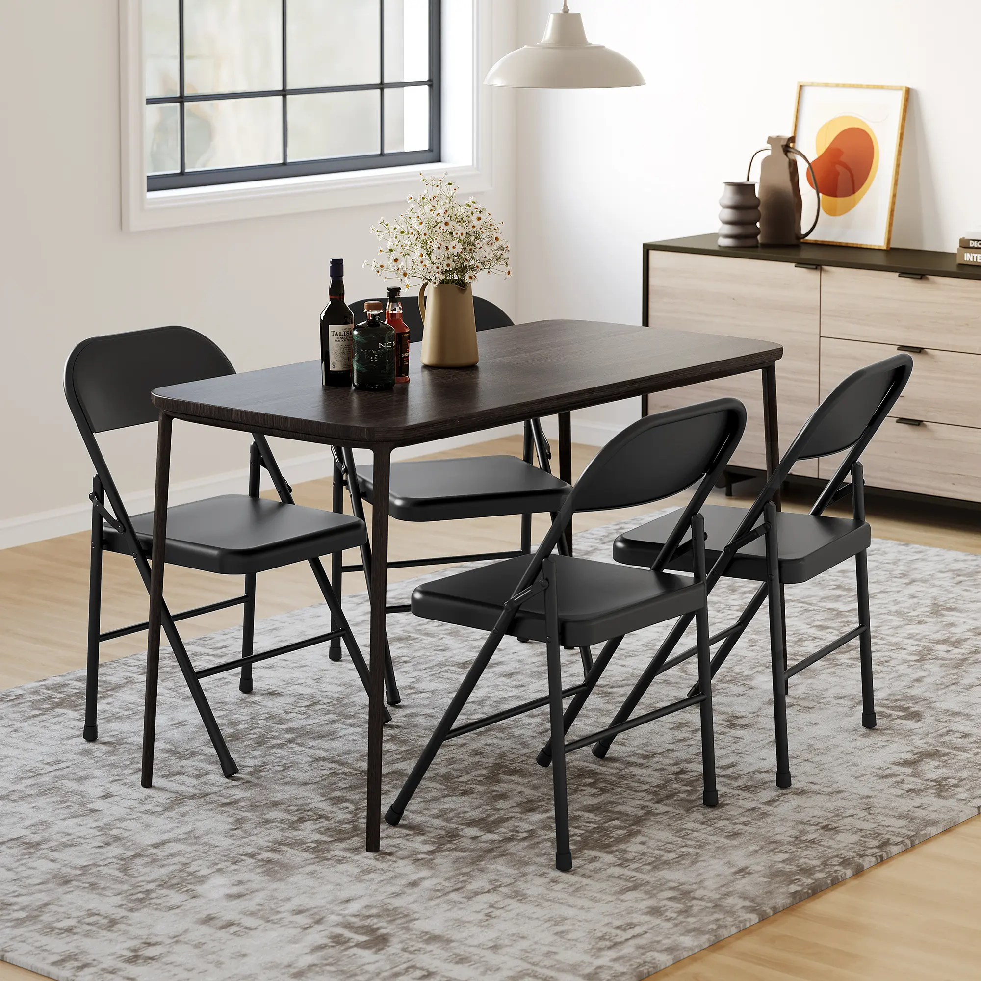 🪑 Heavy Duty Folding Chairs 2/4 Pack – 350 lbs Capacity, Beige Metal Frame with Padded Seat, Stackable & Portable for Home, Office, Events & Camping! ✨